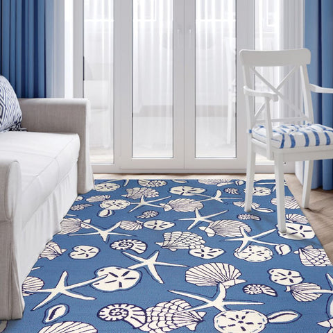 Serenity at Sea Coastal Outdoor Rug - By the Sea Beach Decor
