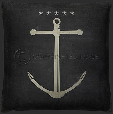 Neptune Anchor 4 Print Pillow - By the Sea Beach Decor