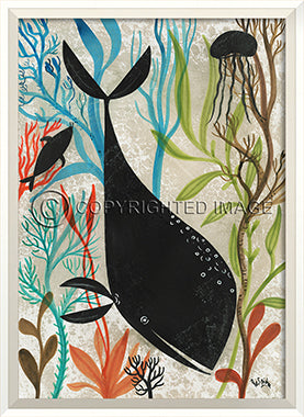 Sea Creature Silhouette Whale - By the Sea Beach Decor