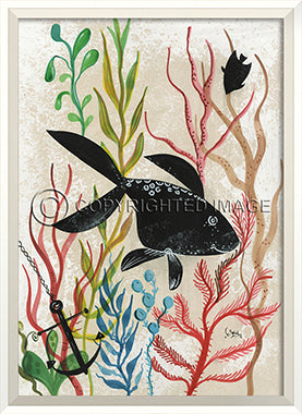 Sea Creature Silhouette Fish - By the Sea Beach Decor