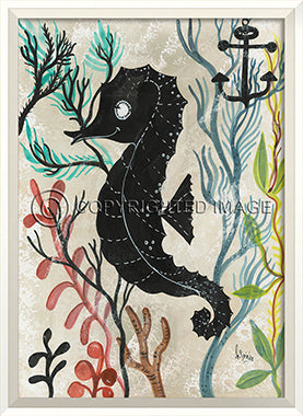 Sea Creature Silhouette Seahorse - By the Sea Beach Decor