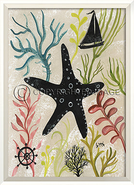 Sea Creature Silhouette Starfish - By the Sea Beach Decor