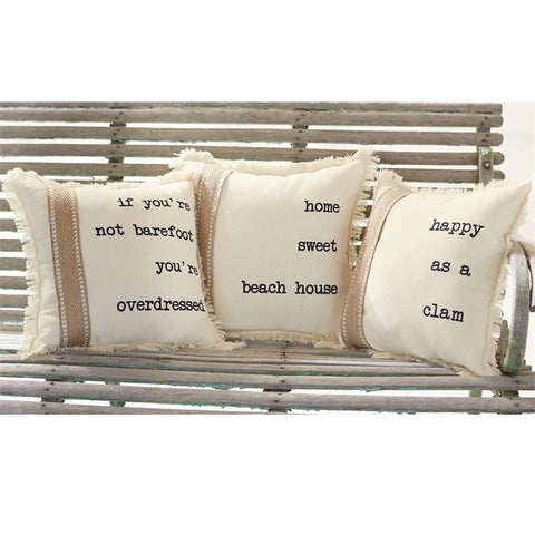 Canvas Word Sea Pillows - By the Sea Beach Decor