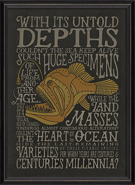 Coastal Poster Untold Depths Black Framed Art - By the Sea Beach Decor