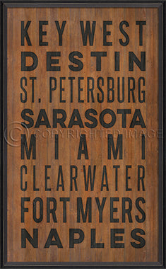 Coastal Poster Beach Towns Florida Black - By the Sea Beach Decor