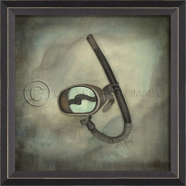 Scuba Gear Mask Framed Artwork - By the Sea Beach Decor