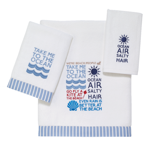 Beach Words Towel Collection - By the Sea Beach Decor