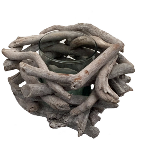 Small Driftwood Votive Holder - By the Sea Beach Decor