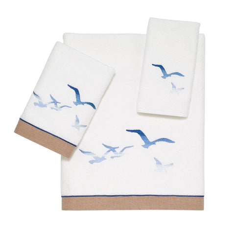 Seagulls White Towel Collection - By the Sea Beach Decor