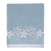 Sequin Shells Aqua Towel Collection - By the Sea Beach Decor