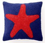 Red & Blue Starfish Pillow - By the Sea Beach Decor