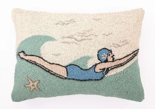 Retro Diver Hook Pillow - By the Sea Beach Decor