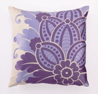 Palm Springs Purple Embroidered Pillow - By the Sea Beach Decor
