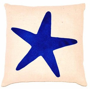 Island Blue Starfish Pillow - By the Sea Beach Decor