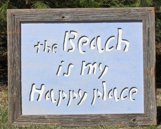 The Beach is My Happy Place Wood Print - By the Sea Beach Decor
