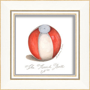 Beach Time Ball Framed Art - By the Sea Beach Decor