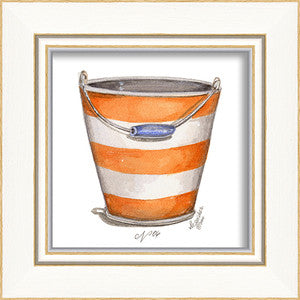 Beach Time Pail Framed Art - By the Sea Beach Decor
