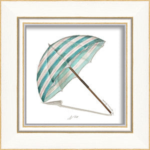Beach Time Umbrella Framed Art - By the Sea Beach Decor