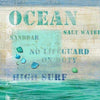 Turquoise Ocean Wood Print - By the Sea Beach Decor