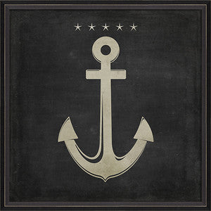 Anchor 3 Framed Art - By the Sea Beach Decor