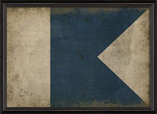 Nautical Flag A Print Artwork - By the Sea Beach Decor