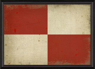 Nautical Flag U Print Artwork - By the Sea Beach Decor