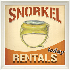Beach Poster Snorkel Rentals Print Artwork - By the Sea Beach Decor