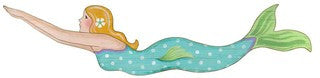 Blonde Swimming Mermaid Wood Cutout - By the Sea Beach Decor