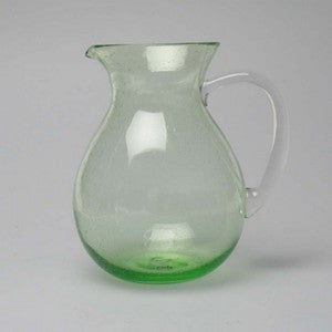 Green Bubble Glass Pitcher - By the Sea Beach Decor