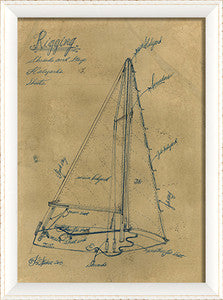 Sail Rigging Framed Art - By the Sea Beach Decor