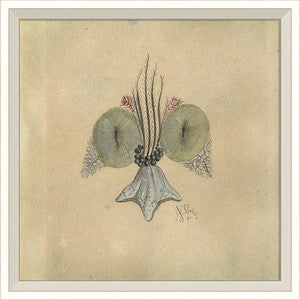 Seashell Fleur De Lis 3 Artwork Print - By the Sea Beach Decor