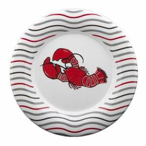 Lobster Wave Salad/Dessert Plate - By the Sea Beach Decor