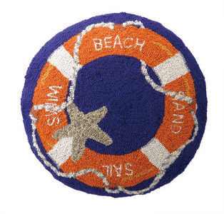 Lifesaver Round Hook Pillow - By the Sea Beach Decor
