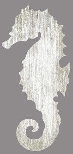 White Seahorse Right Wood Artwork - By the Sea Beach Decor