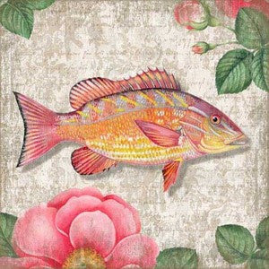Snapper Yellow Wooden Artwork Print - By the Sea Beach Decor
