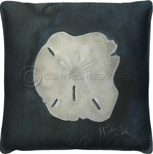 Neptune Sand Dollar Print Pillow - By the Sea Beach Decor