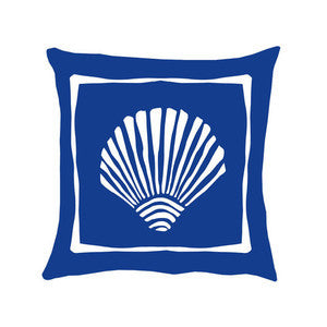 Montauk Navy Scallop Shell Pillow - By the Sea Beach Decor