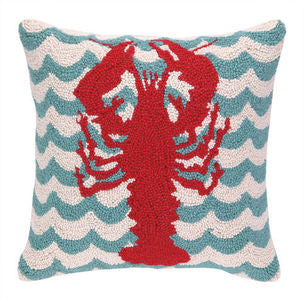 Chappy Point Lobster Hook Pillow - By the Sea Beach Decor