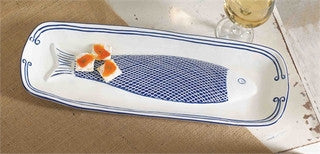 Blue Net Fish Serving Platter - By the Sea Beach Decor