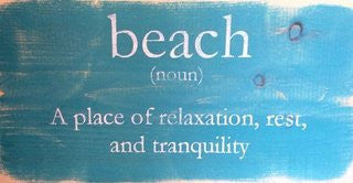 Beach Definition Wood Sign - By the Sea Beach Decor