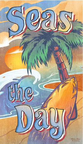 Seas the Day Wood Print - By the Sea Beach Decor