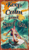 Keep Calm & Surf On Wood Print - By the Sea Beach Decor