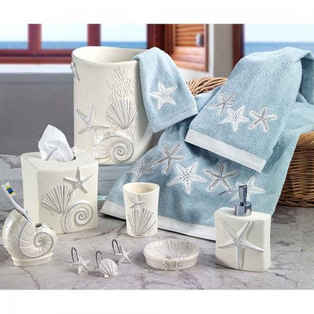 Deep Sea Beach Inspired Embellished Dish Towels - Set of 3