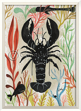 Sea Creature Silhouette Lobster - By the Sea Beach Decor