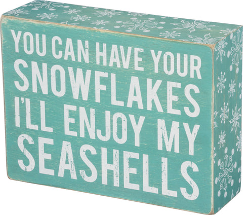 Holiday Sign Snowflakes - By the Sea Beach Decor