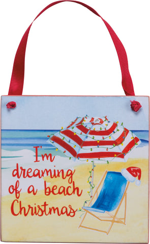 Seaside Holiday Umbrella Ornament - By the Sea Beach Decor