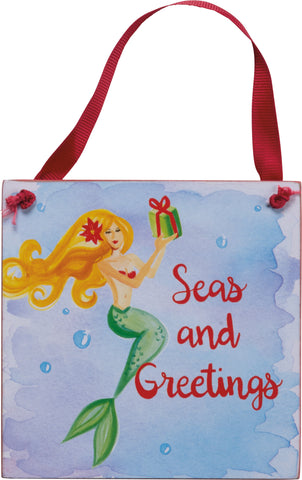 Seaside Holiday Seas & Greetings Ornament - By the Sea Beach Decor