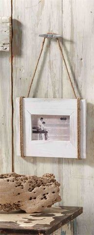 White Hanging Rope Beach Picture Frame