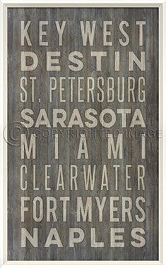 Coastal Poster Beach Towns Florida Gray - By the Sea Beach Decor