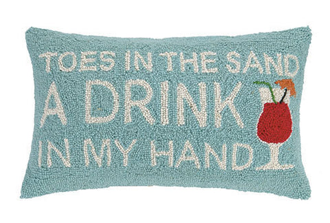 Toes in the Sand Hook Pillow - By the Sea Beach Decor